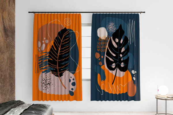 Штори з принтом «Абстрактне листя. Abstract leaves»