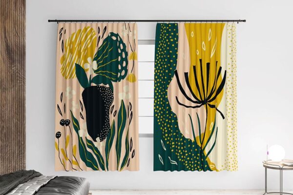 Штори з принтом «Абстрактні квіти. Abstract flowers»