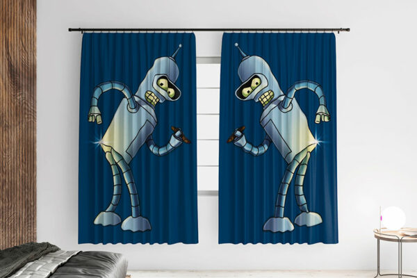 Штори у дитячу кімнату «Бендер з Футурами. Bender from the Futurama»