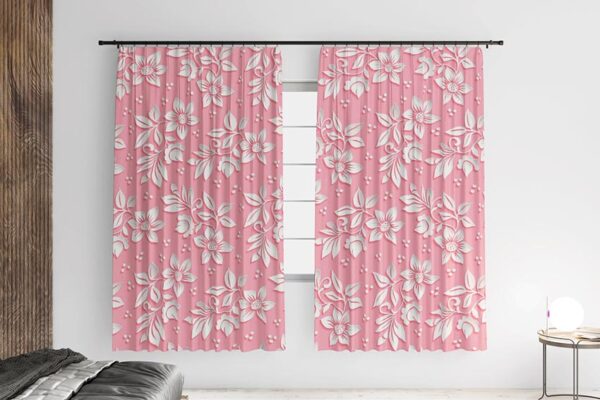 Штори з принтом «Ніжні рожеві квіточки. Delicate pink flowers»