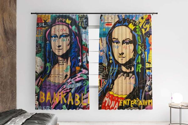 Штора з принтом «Мона Ліза. Поп-арт. Mona Lisa. Pop-art»