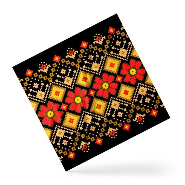 Хустка «Вишиванка. Червоні квіти. Embroidered shirt. Red flowers»