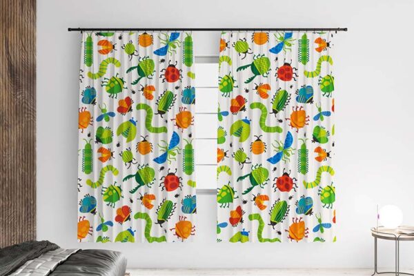 Штора з принтом «Жуки патерн. Beetles pattern»