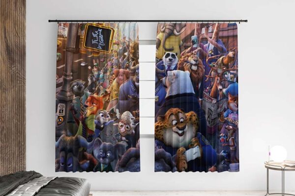 Штора с принтом «Зоотрополис. Животные. Zootopia. Animals»