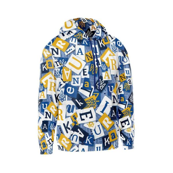 Худі чоловіче з принтом «Українська абетка. Ukrainian alphabet»