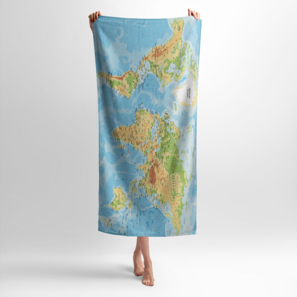 Рушник з принтом «Континенти світу. World Continents»