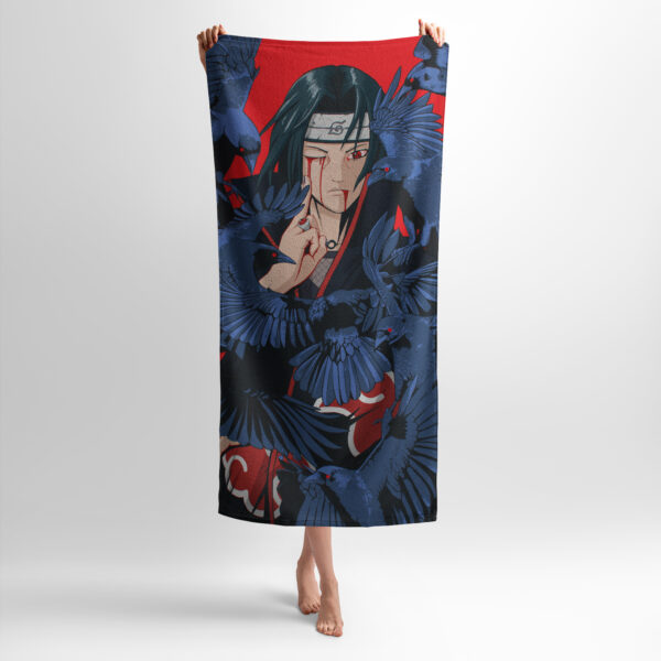 Рушник з принтом «Учіха Ітачі з воронами. Наруто. Itachi Uchiha with crows. Naruto»