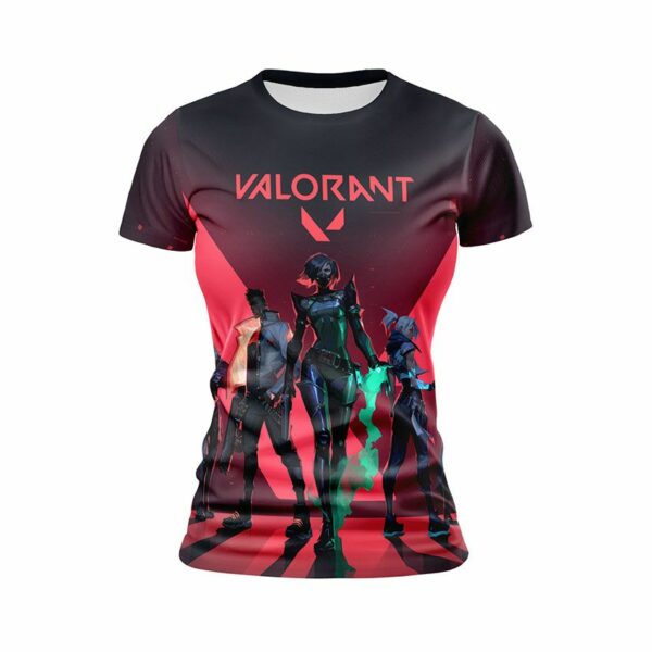 Футболка женская спортивная с принтом «Валорант. Боевая команда. Valorant. Combat Team»