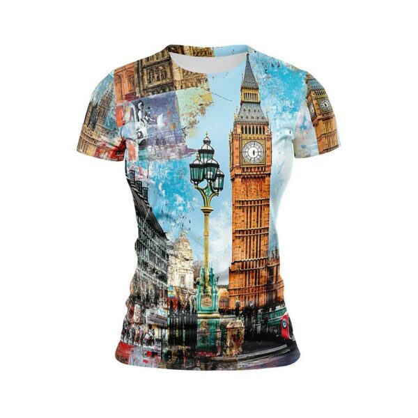 Футболка жіноча спортивна з принтом «Біг-Бен. Лондонський стиль. Big Ben. London Style»