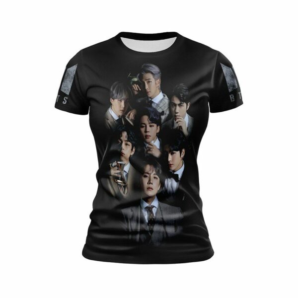 Футболка жіноча спортивна з принтом «Гурт БТС. BTS group»