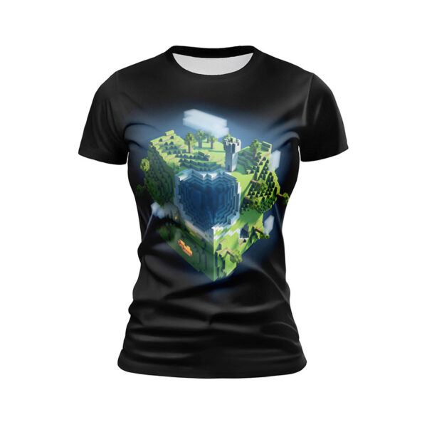 Футболка жіноча спортивна з принтом «Майнкрафт. Острів. Minecraft. Island»