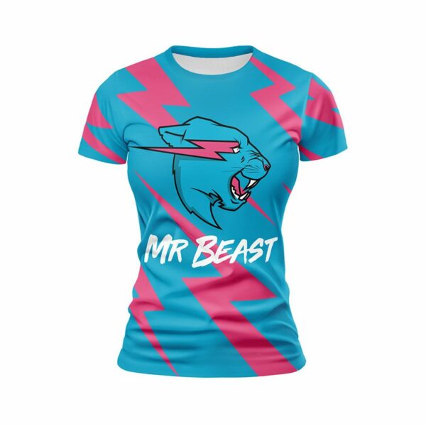 Футболка жіноча спортивна з принтом «Містер Біст. Грім. Mr.Beast. Thunder»
