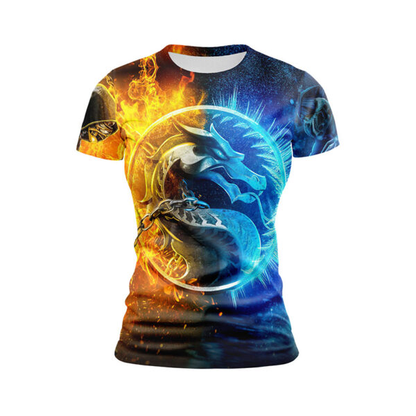 Футболка женская спортивная с принтом «Мортал Комбат. Энергия стихий. Mortal Kombat. Elemental Power»