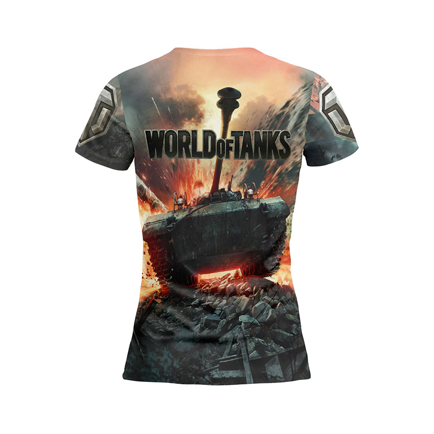 Футболка жіноча спортивна з принтом «Світ танків. Великий танк. World of Tanks. Big tank»