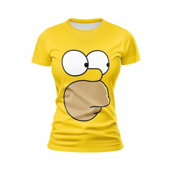 Футболка жіноча спортивна з принтом «Гомер. Жовте обличчя. Homer. Yellow Face. The Simpsons»