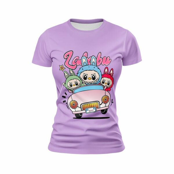 Футболка жіноча спортивна з принтом «Лабубу. Весела поїздка. Labubu. Funny ride»