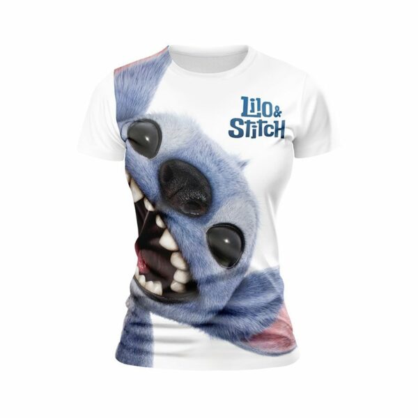 Футболка жіноча спортивна з принтом «Ліло і Стіч. Бешкетний герой. Lilo and Stitch. Mischievous Hero»