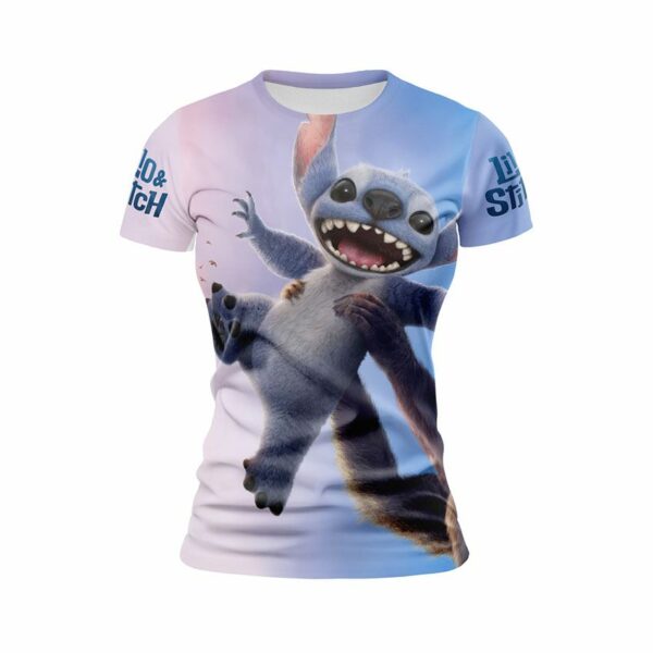 Футболка жіноча спортивна з принтом «Ліло і Стіч. Король Стіч. Lilo and Stitch. King Stitch»
