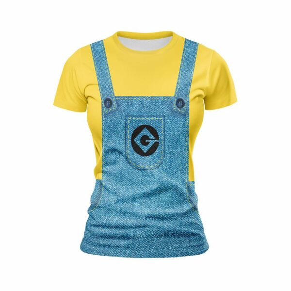 Футболка жіноча спортивна з принтом «Посіпаки. Веселий Комбінезон. Minions. Happy Overalls»