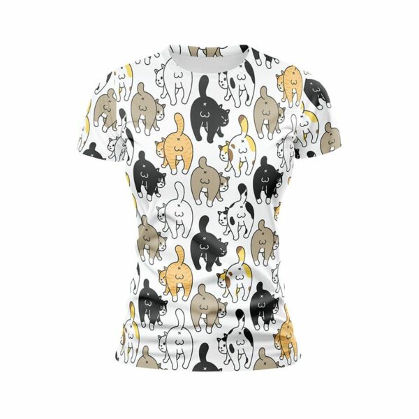 Футболка жіноча спортивна з принтом «Смішні котики. Прикол. Funny cats. Joke»